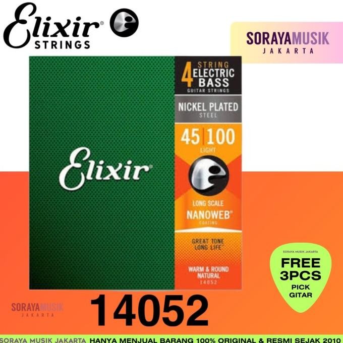 Elixir Electric Bass 14052 Nanoweb 45-100 Nickel Plated Steel Co