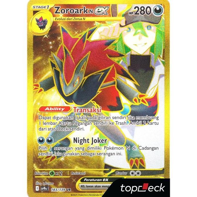 Promo Zoroark <N> Ex (Ur) - 183/139 - Ikatan Takdir (Sv9S) - Pokemon Tcg Indonesia