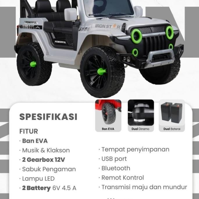 Sale Mobil Aki Remote Control Jeep Rubicon Pmb M 8299 8299B Eva Ban Karet Iron Star Off Road Murah