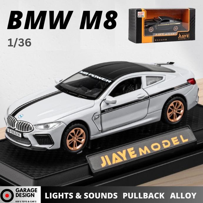 Promo (Ada Lampu & Suara) Diecast Mobil 1:36 Bmw M8 - Alloy Diecast Model Pajangan Mobil Miniatur Bm