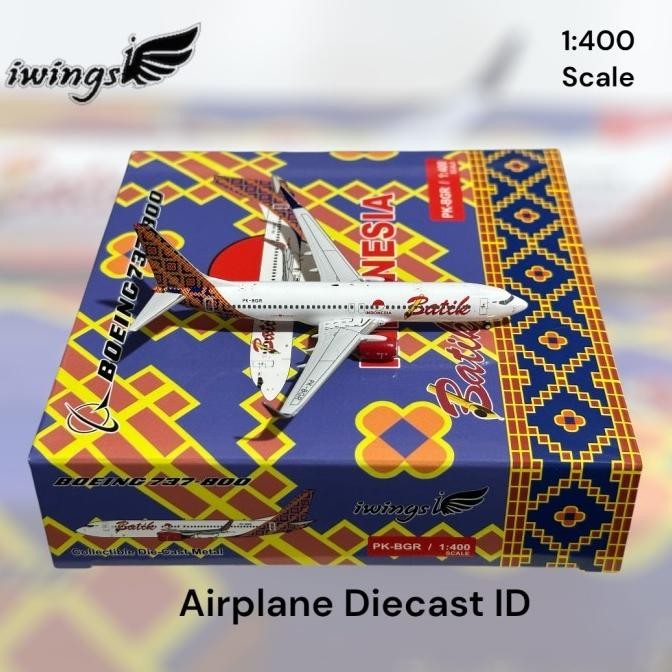 Murah Batik Air Boeing B737-800 Pk-Bgr 1:400 Scale Limited Edition Iwings Model
