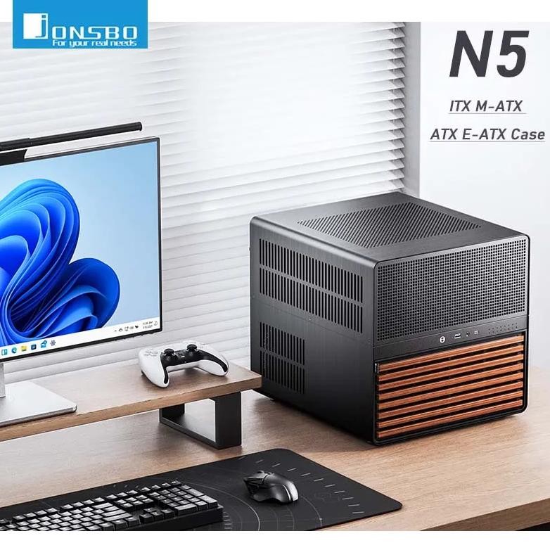 Jonsbo N5 Nas Computer Chassis Itx/M-Atx/Atx/E-Atx Pc Case 12+4 Hard Disk Space Atx Power Supply Wit
