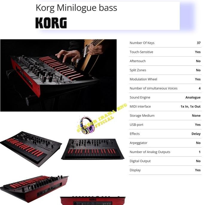 Korg Minilogue Bass Polyphonic Analogue Synthesizer Co