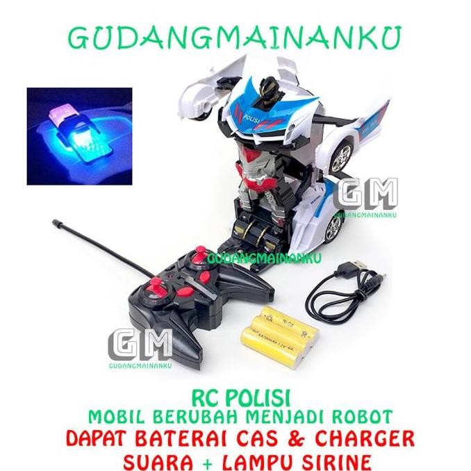 Sale Lampu Dan Suara Sirine (Pakai Baterai Cas) Mobil Remot Robot Polisi Rc Remote Control Ada Suara