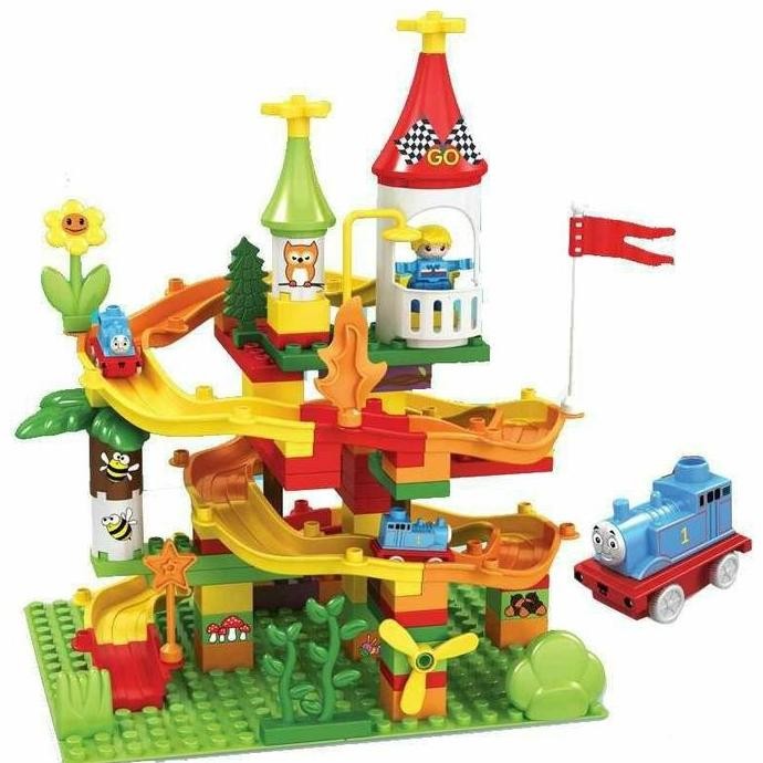 MainanThomas Marble Run / Balok Susun Partikel Besar Kotak Plastik