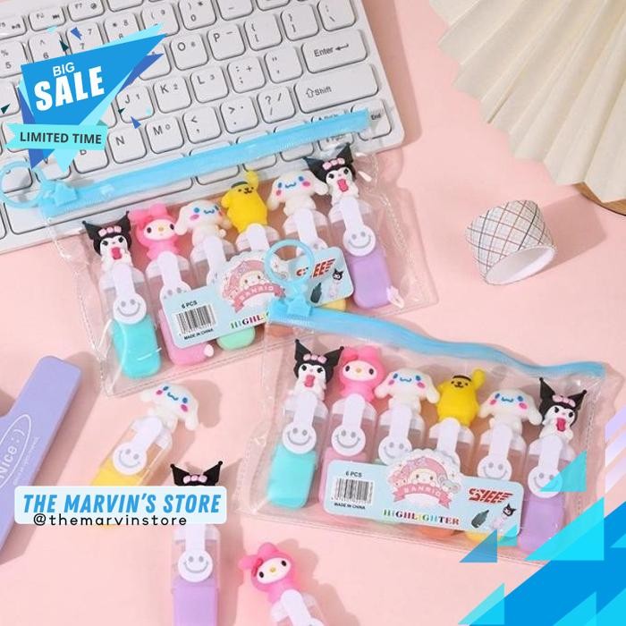 

1 SET ISI 6 PCS STABILO SANRIO HIGHLIGHTER/ STABILO PASTEL COLOR CUTE PENA TERBAIK !!