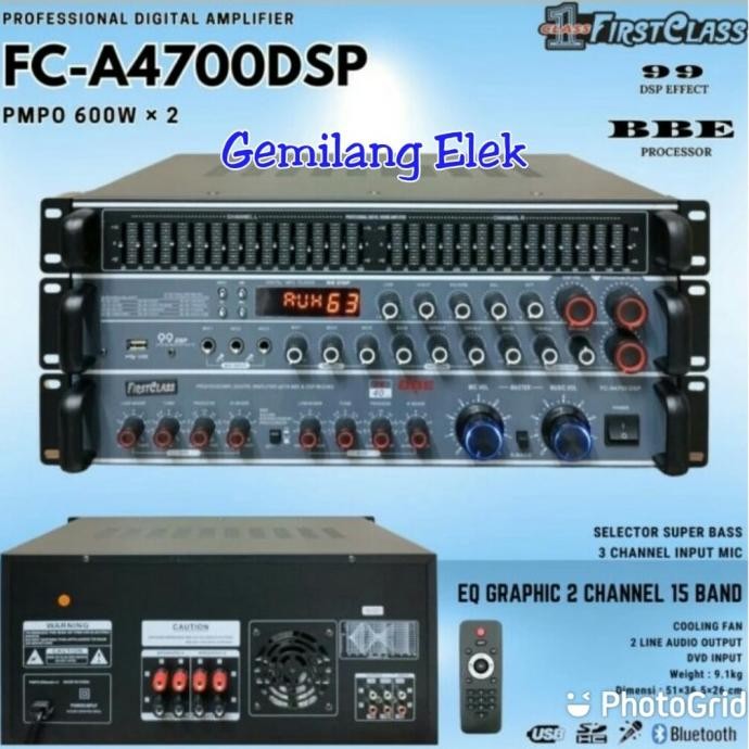 Amplifeir Mixer Firstclass Fc A4700Dsp Effect Vocal 99 Dsp Digital Bbe Co