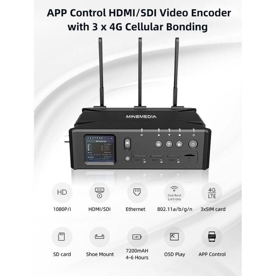Bisa Spk Minemedia Q8 4G Live Bonding Encoder Gsm Multi Network Streaming Mlive