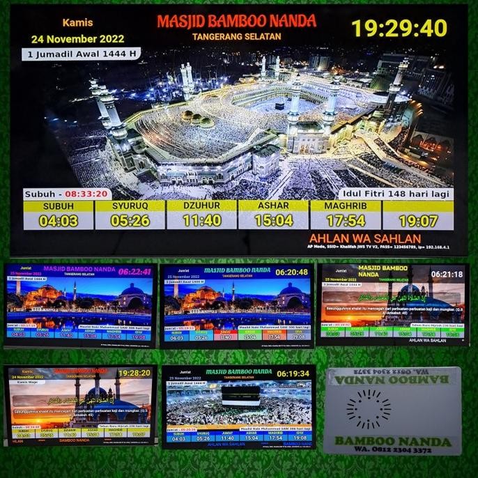 Jam Jadwal Sholat Tv. Jws Tv. Jam Masjid Tv, Versi 2
