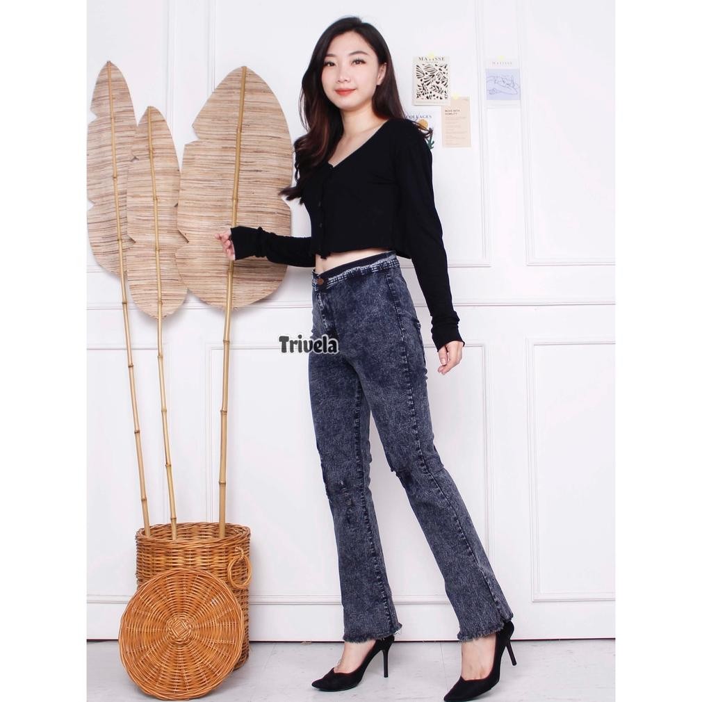 Xct-2328 Yura Cutbray Ripped / Hw Jeans Cutbray Sobek Lapis / Hw Jeans Cutbray Hijab Friendly / Cela
