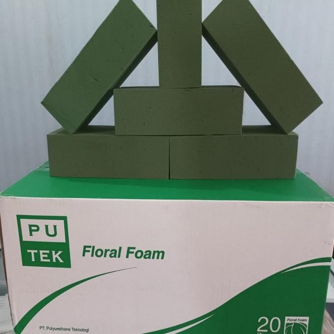 

(1 DUS) Floral Foam/Busa Bunga Segar/Hidup - Green Leaf