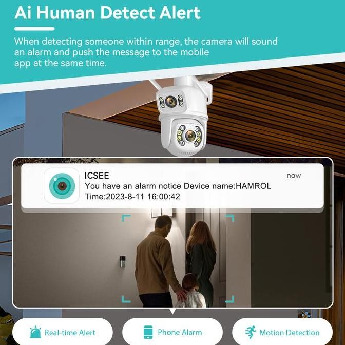 Sale Hamrol Paket Cctv 8 Channel 8 Kamera 8Mp Ptz Tahan Air+Nvr Nirkabel Wifi Camera Cctv  Outdoor