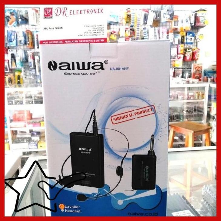 [DRE] Mic Microphone Mik Wireless NAIWA Original mic Jepit dan Bando BAGUS