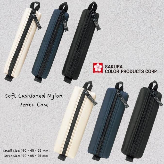 

TERBARU - Sakura Craypas Notam Nylon Pencil Case Kotak Pensil Slim Storage Pouch