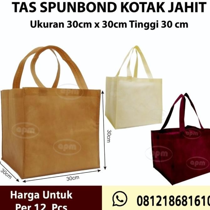 

Tas Spunbond Kotak Ukuran 30x30x30 (Tas Jahit) murah