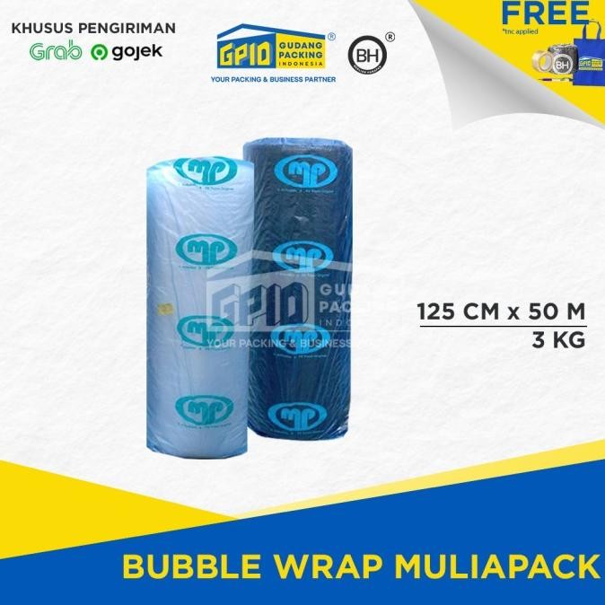 

(GOSEND/GRAB) MULIAPACK - Bubble Wrap Hitam/ Putih 125cm x (50/ 100 m) murah