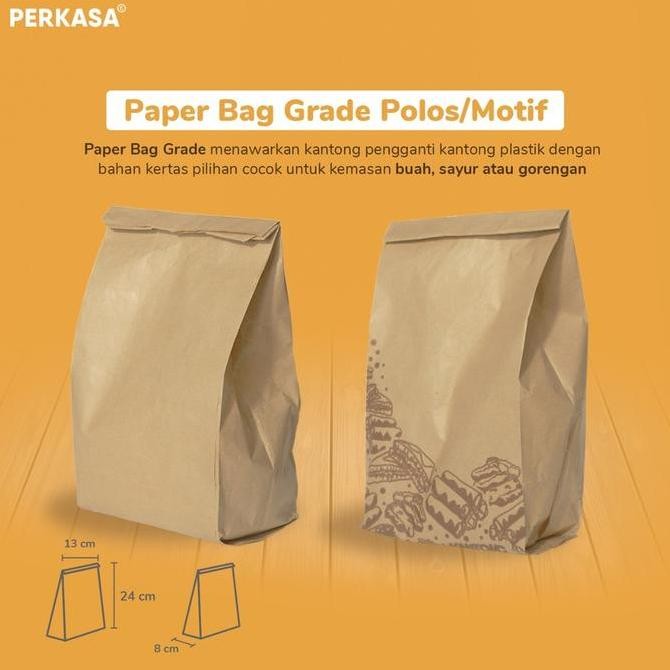 

(Isi 100) Paper Bag / Kantong Kertas Putih Motif 13x8x24 Murah Terlaris Coklat Polos murah
