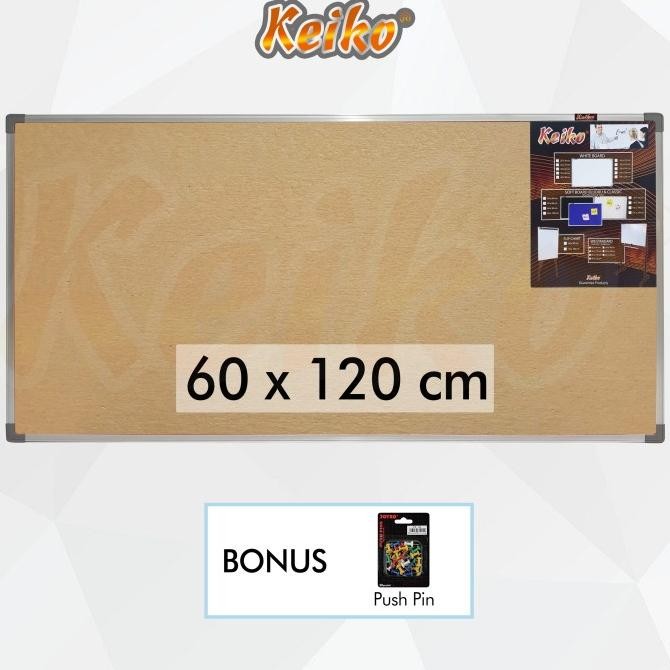 

TERMURAH - Softboard Cork Pin Board / Papan Mading Gantung Keiko 60 x 120 cm
