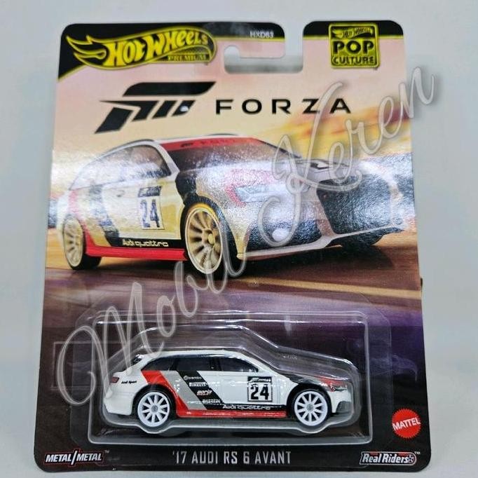 DIECAST HOT WHEELS PREMIUM FORZA 17 AUDI RS 6 AVANT WHITE BAN KARET 2904T