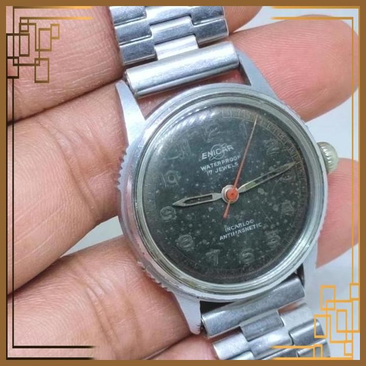 [RHV] ENICAR MILITARY WATCH VINTAGE JAM TANGAN ANTIK ENICAR SWISS MILITARY