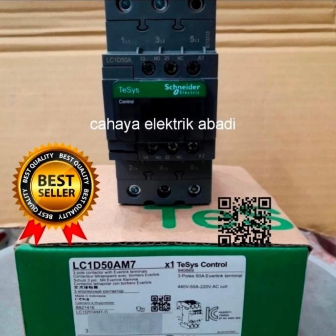 Kontaktor Schneider New Original  Lc1D50M7 80A 3Phase 220Vac/Kontaktor Schneider/Kontaktor Schneider