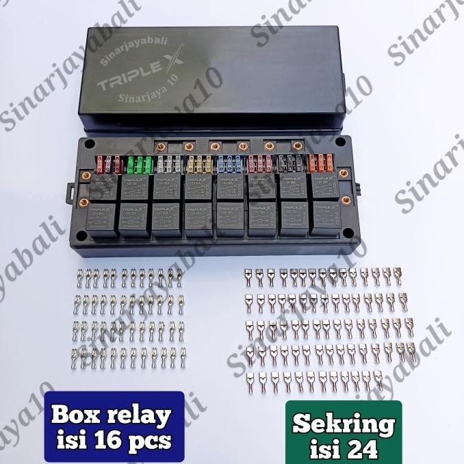 Box Relay Kotak Rellay Tempat Rumah Rilay Sekring Fuse Isi 16 24 Sikring Holder Rilai Mobil Car Univ