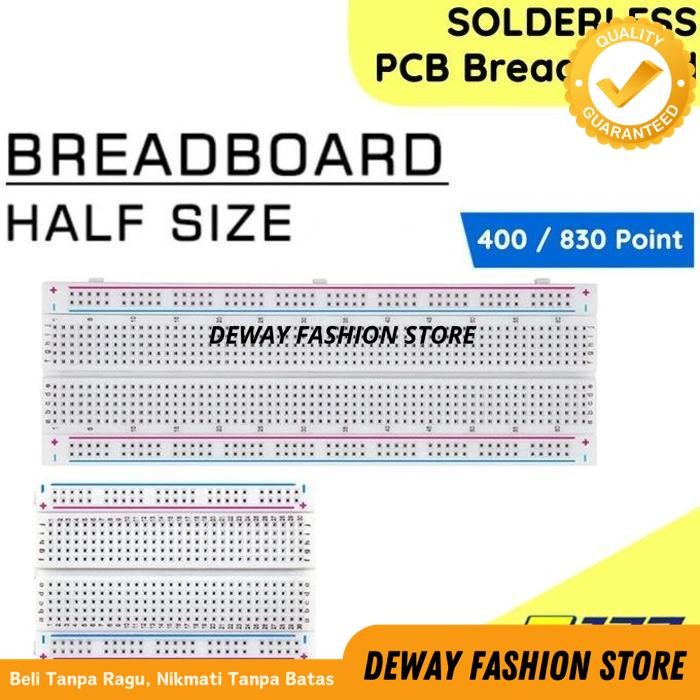BREADBOARD MB-102 MB102 400 830 TIE POINT TITIK LUBANG SOLDERLESS BREAD PCB PROJECT MINI BOARD ARDUI