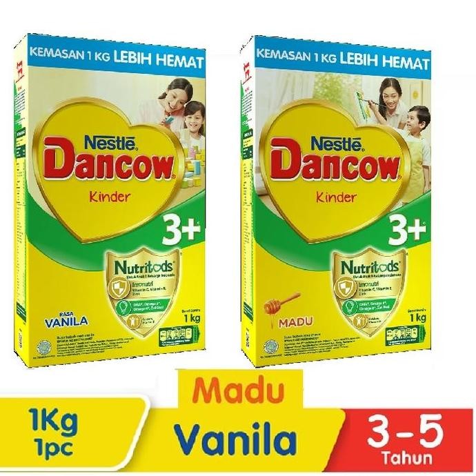 Promo 1Kg Susu Dancow 3+ Vanila / Madu 1000Gr