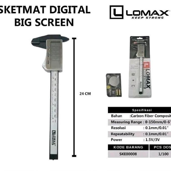 @@@@] LOMAX Digital Caliper 6" - Jangka Sorong Alat Ukur Sketmat Digital