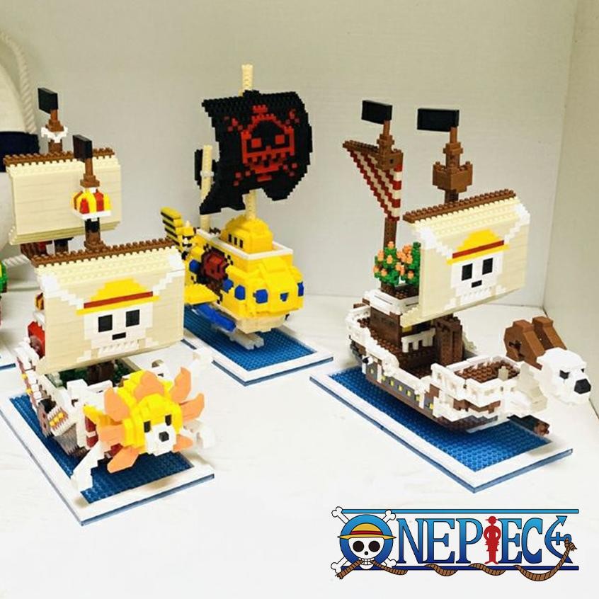 Premium Bricks Kapal One Piece Mini Thousand Sunny / Bricks Kapal Merry / Blok Bangunan Kapal Bajak 