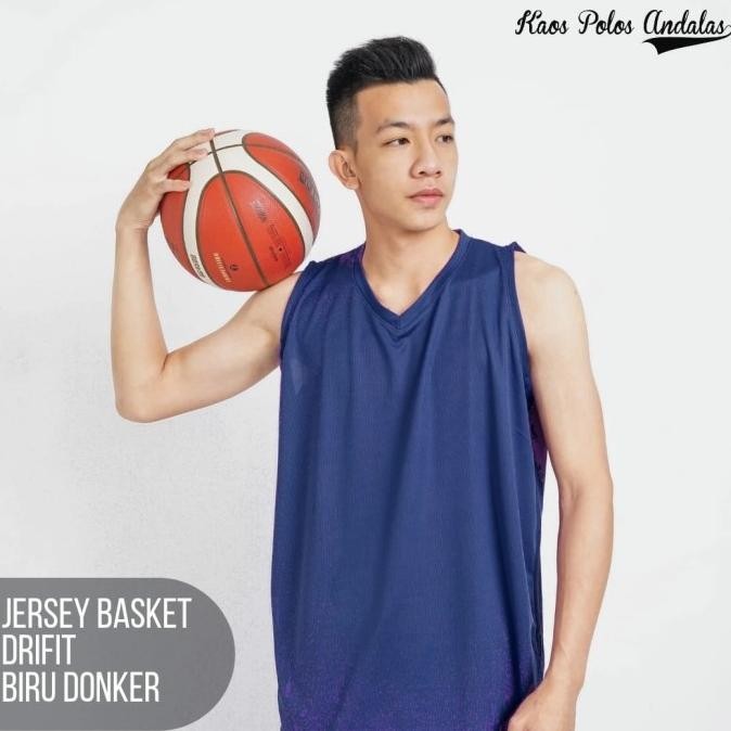 Sale Jersey Basket Dryfit Polos Biru Dongker
