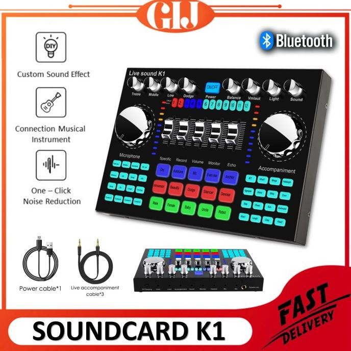 Soundcard Sound Card K1 Live Audio Mixer Video Recording Broadcast