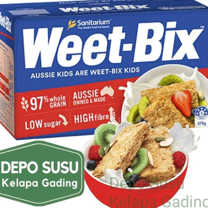 

WEET-BIX WHOLEGRAIN WHEAT CEREAL 375G / 750G | 97% WHOLE GRAIN LOW SUGAR HIGH FIBRE AUSSIE OWNED & MADE | SEREAL SARAPAN SEHAT GANDUM UTUH 375GR 750GR 375 750 G GR WEETBIX WEET BIX BREAKFAST SANITARIUM 5 STAR HEALTH STAR RATING FIBER OAT SNACK BAR