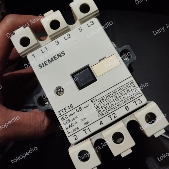 Kontaktor Siemens 3Tf46 22-0Xf0 80A 110V 22Kw 2No-2Nc New Stok