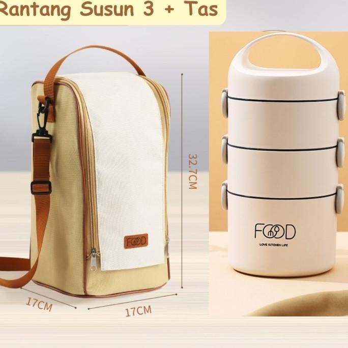 Rantang Makan Tahan Panas / Rantang Susun Stainless Anti Tumpah