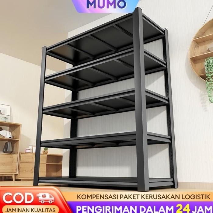Rak Besi Susun Rak Hitam Rak besi siku 6 susun Rak Serbaguna