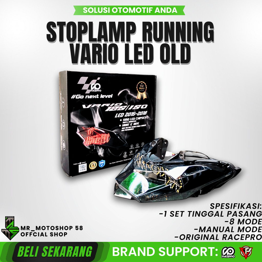 LAMPU REM BELAKANG STOPLAMP VARIO 150 OLD 125 LED OLD RUNNING STOPLAMP VARIO LED 125 150 LAMPU VARIO