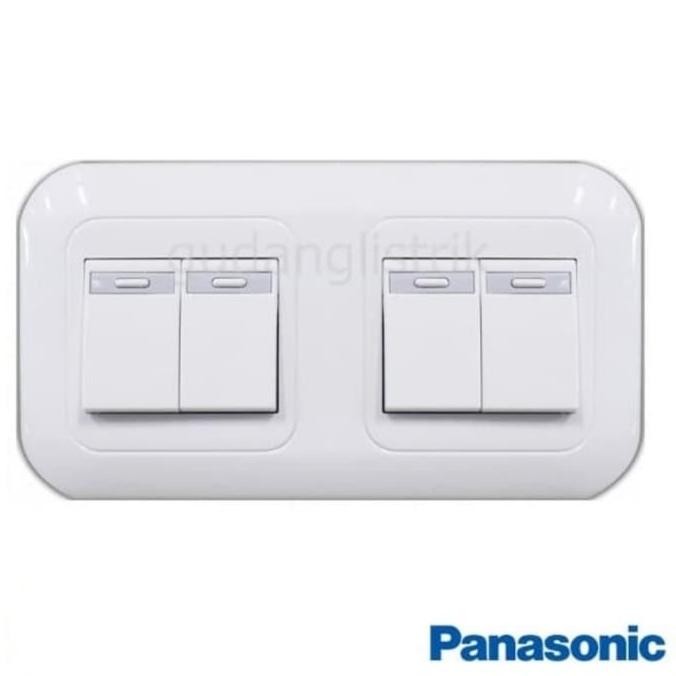 Promo Panasonic Saklar 4 Gang / 4 Tombol SS + SS Wide series Putih COD