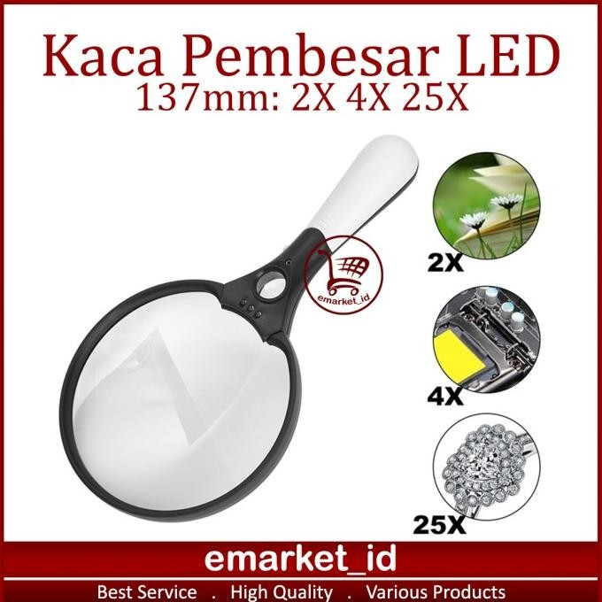 

Sale! Kaca Pembesar 3 LED 2X 4X 25X 137mm AE60 / Lup Lensa 3 Lampu Magnifier