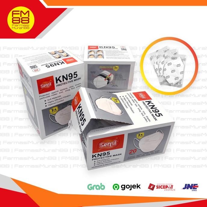 MASKER KN95 SENSI 5PLY EARLOOP DOUBLE FILTER FACE MASK - ISI 20 PCS TERMURAH
