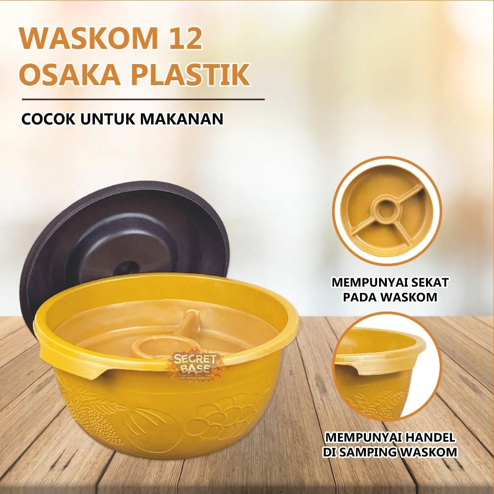 Rf-45 (Isi 12Pcs) Baskom Sekat Tutup - Baskom Hajatan / Waskom / Wakul / Bakul Nasi Plastik
