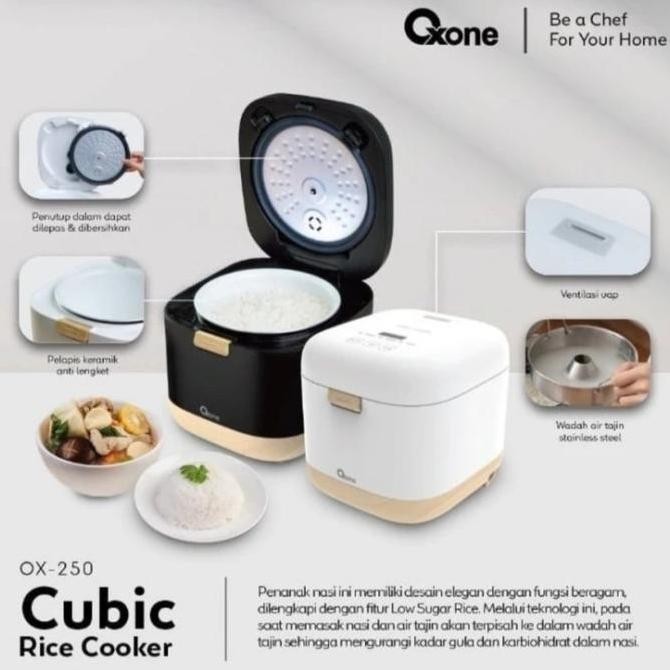 Murah Oxone Ox250 Rice Cooker Low Carbo 0.8L | Ox-250 Penanak Nasi Elegan