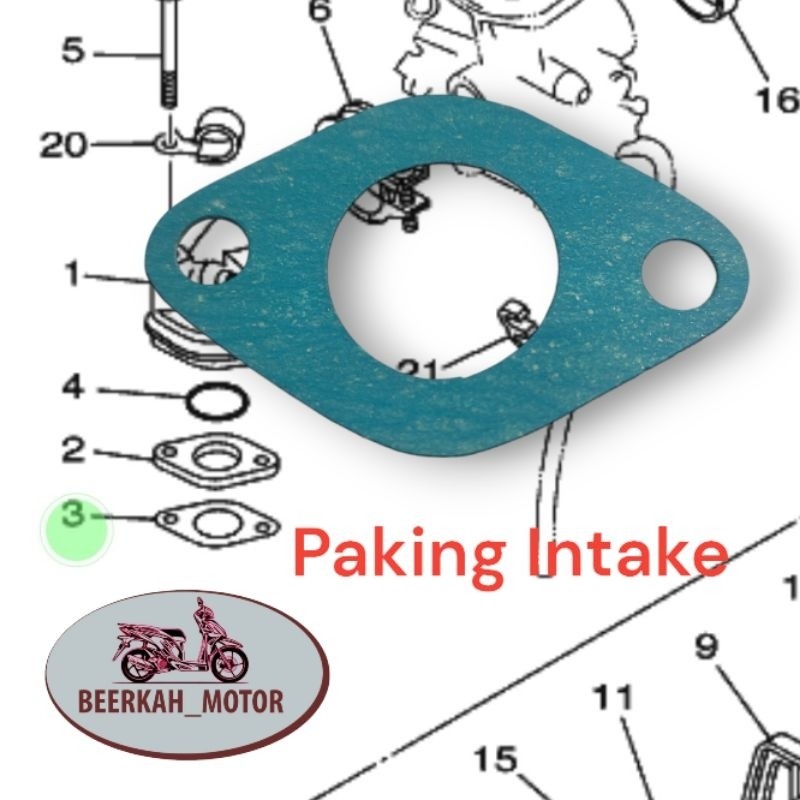 Paking Intake Motor Mio Sporty Smile Soul Fino karbu