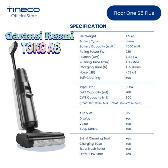 Murah Tineco Floor One S5 Plus Smart Wet Dry Cordless Stick Handheld Vacuum Tineco S5 Plus