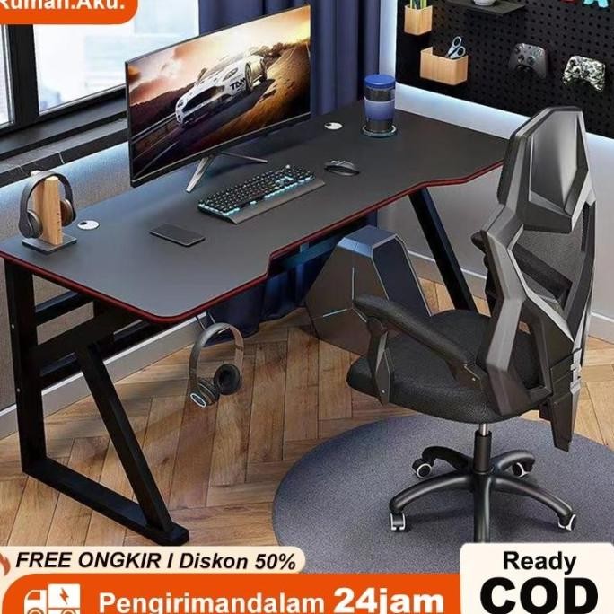 RA Meja Gaming Meja Komputer Meja belajar Meja PC 140cm Meja komputer laptop Minimalis