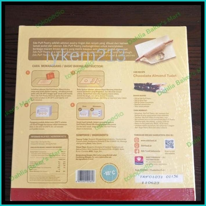 

EDO PUFF PASTRY SHEET 750 GRAM GOJEK GRAB INSTANT ONLY