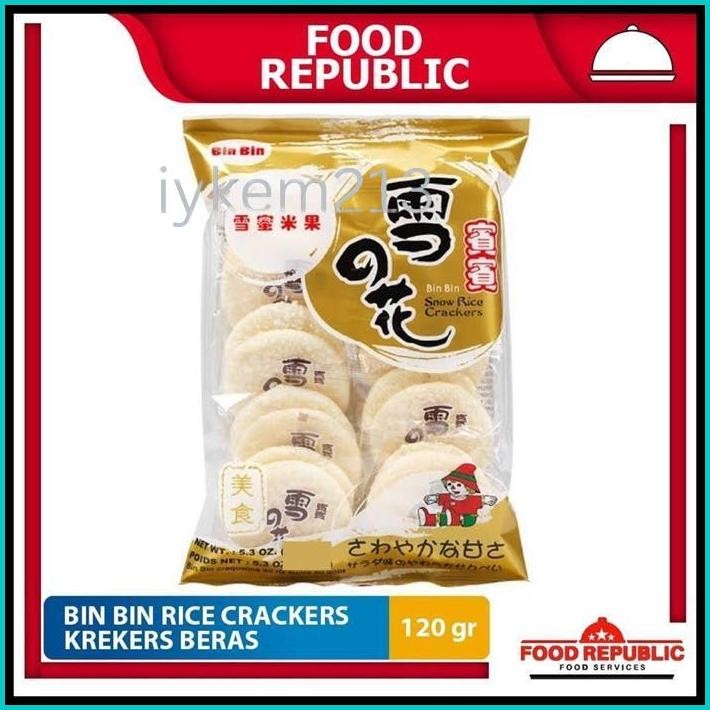 

BIN BIN RICE CRACKERS SNOW ORIGINAL 120 GR SNACK VEGAN NON MSG HALAL