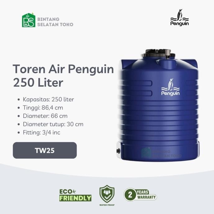 Toren Penguin Tw 25 Tangki / Toren / Tandon Air Blow 250 Liter Co