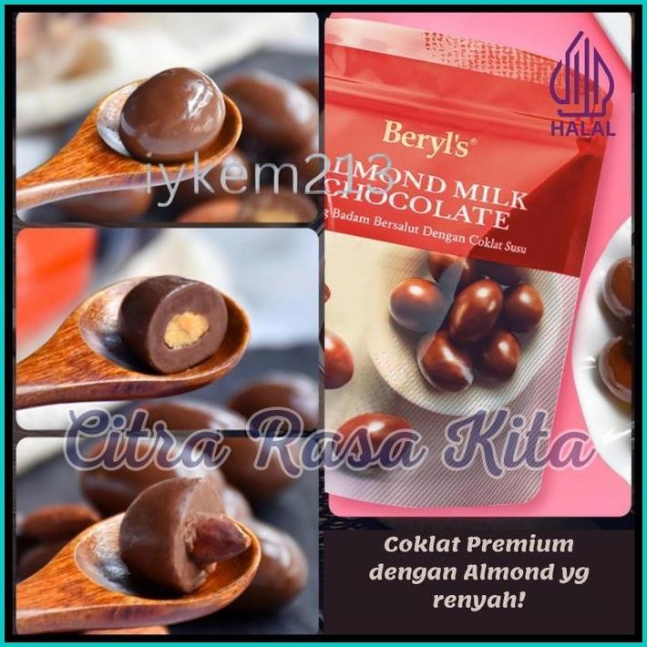 

BERYLS ALMOND RAISIN MILK CHOCOLATE & DARK CHOCOLATE/COKLAT BERYLS BERSALUT ALMOND DAN KISMIS 250G