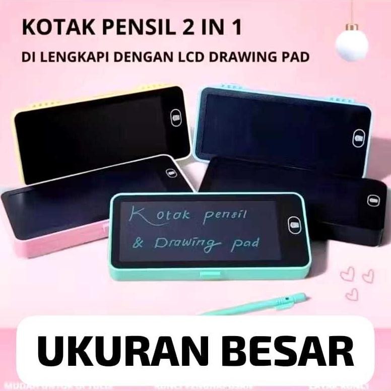 

AB121 KOTAK PENSIL CASE BESAR LCD WRITING DRAWING BOX CASE UKURAN BESAR PENCIL DRAWING PAD EDUKASI 2IN1